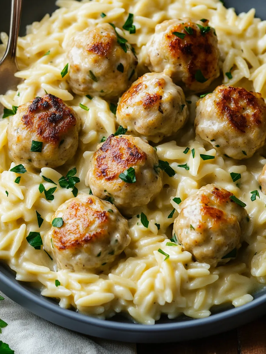 Eine Schüssel Pasta mit Fleischbällchen und Gemüse.