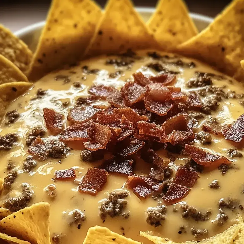 Eine Schale Chili mit knusprigem Bacon obendrauf.