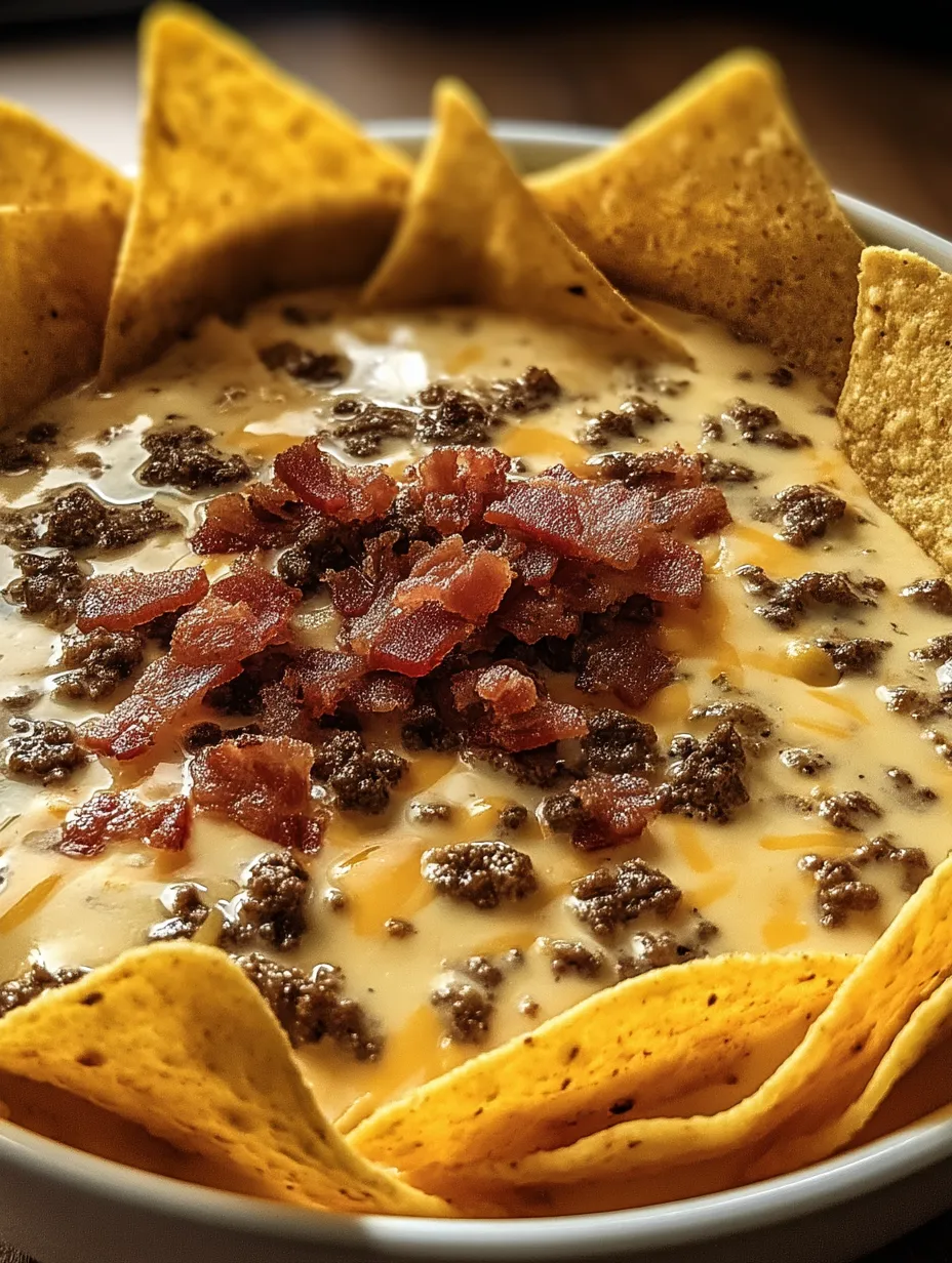 Eine Schüssel Chili mit Speckstückchen obenauf.
