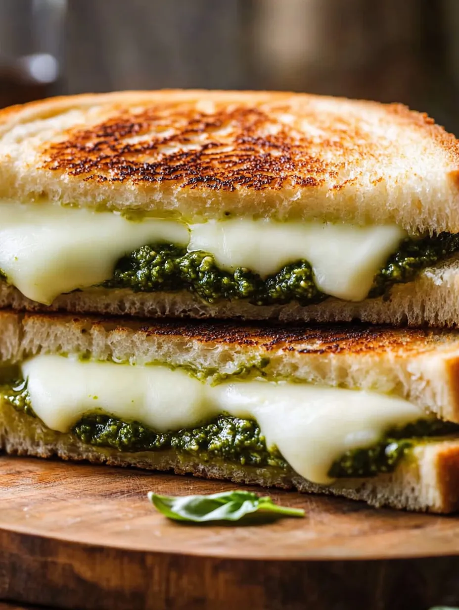 Zwei Käse-Spinat-Sandwiches.