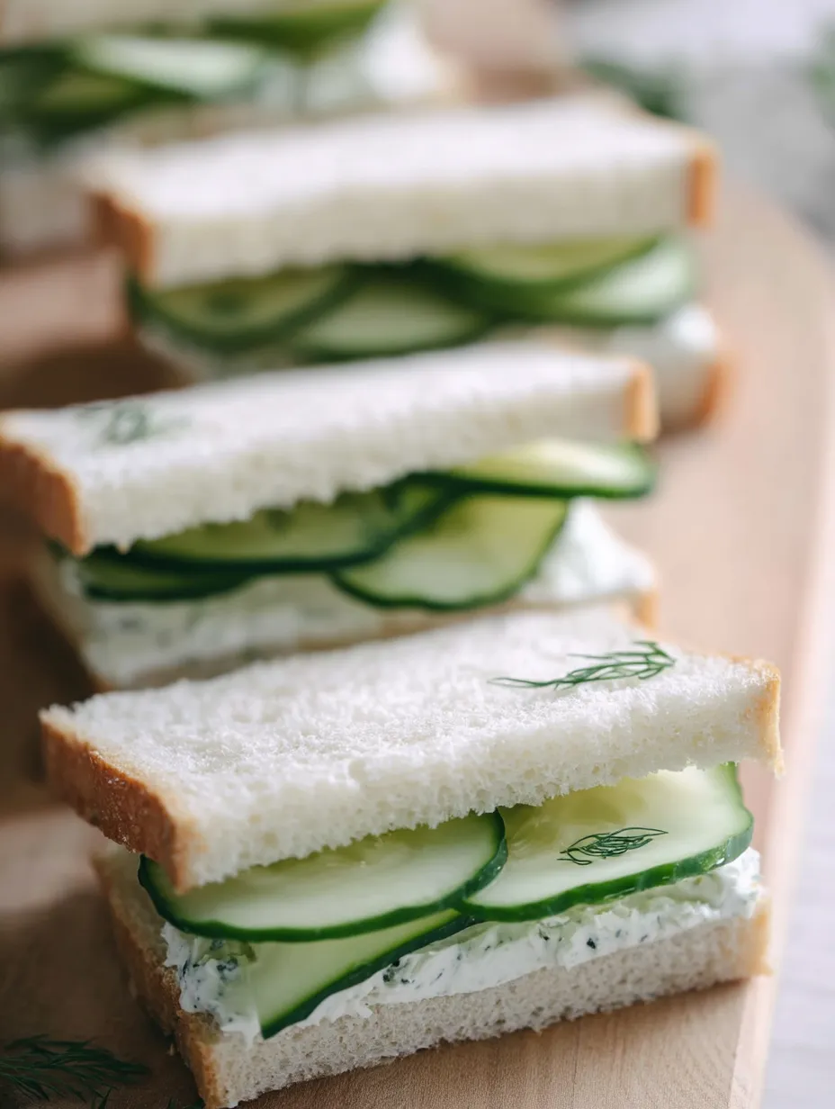 Ein Sandwich mit Gurkenscheiben obendrauf.