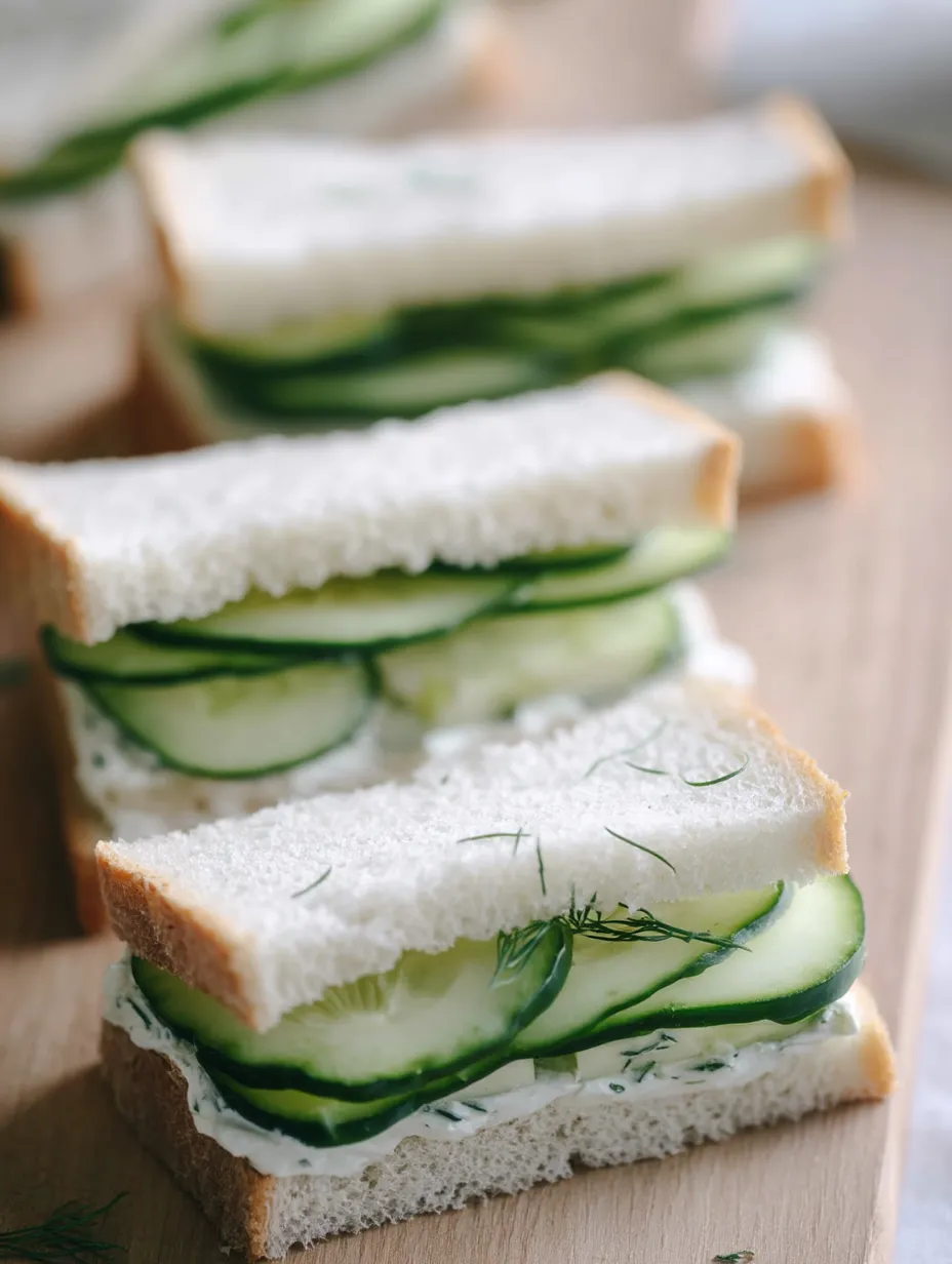 Ein Sandwich mit Gurkenscheiben obendrauf.