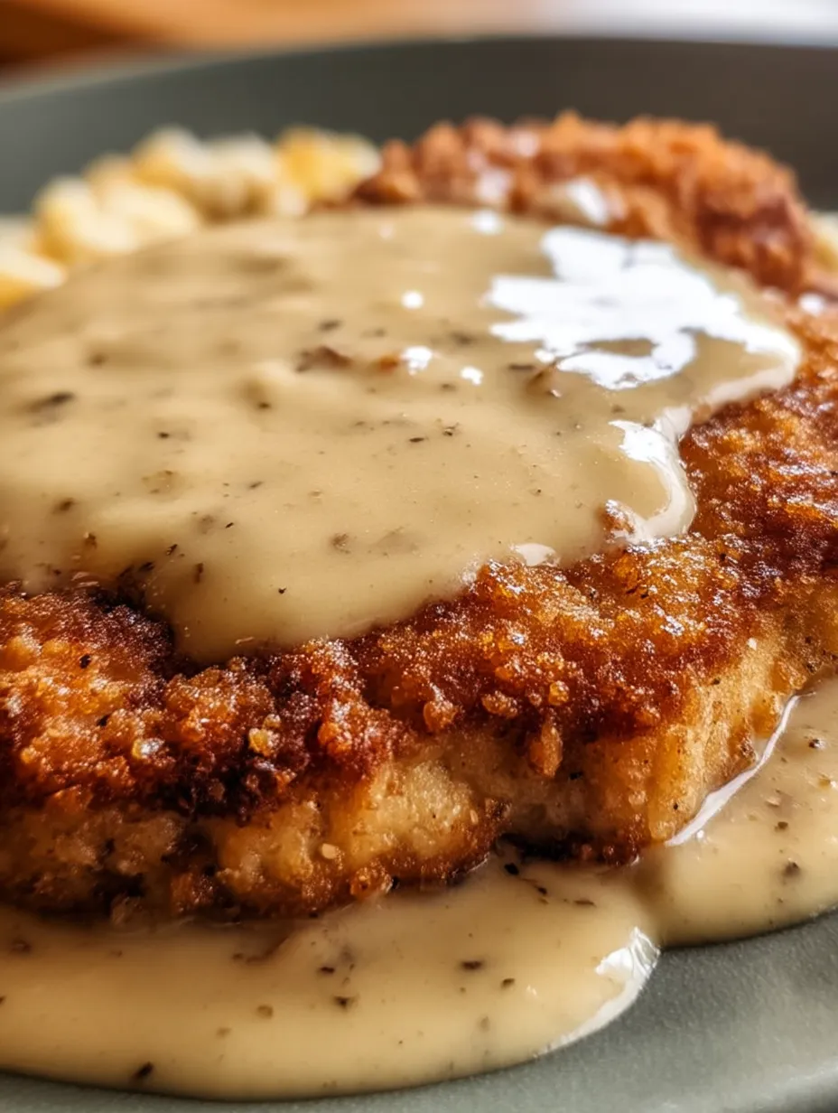 Ein Stück Schnitzel nach Texas Art mit Soße.
