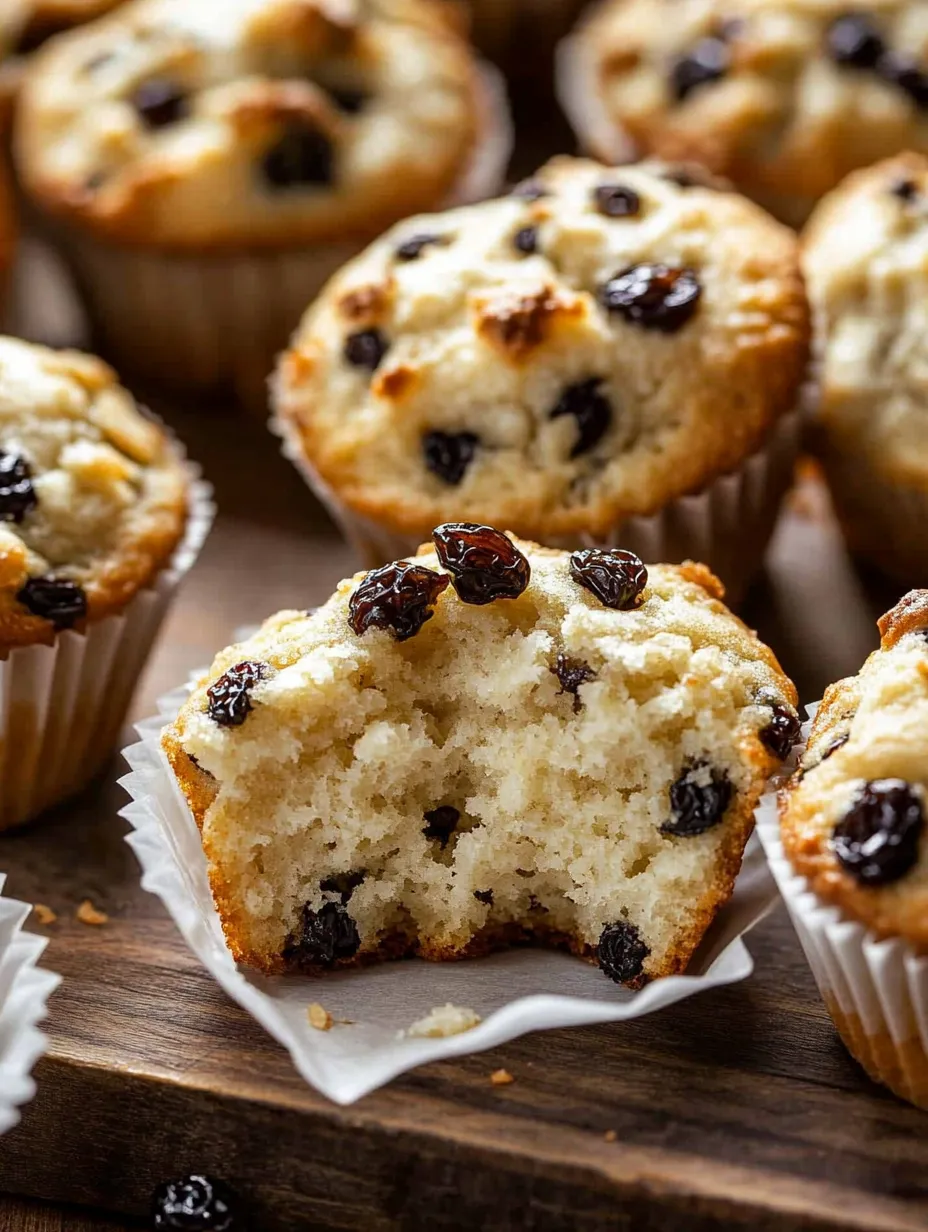 Ein Muffin mit Korinthen darin.