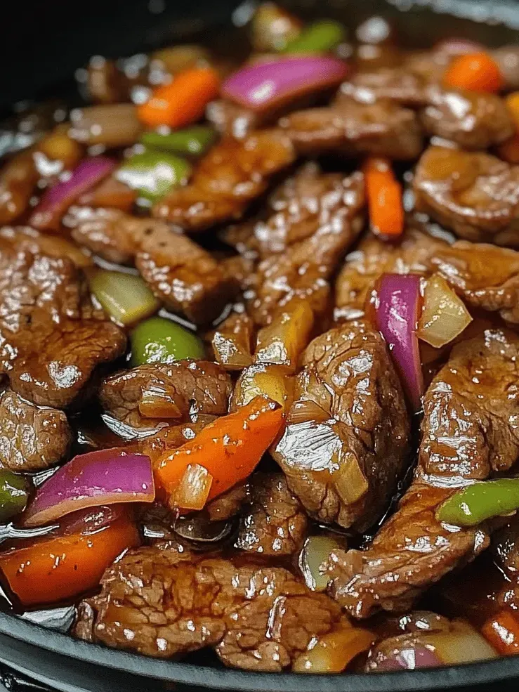 Eine Schüssel mit Rindfleisch und Gemüse.