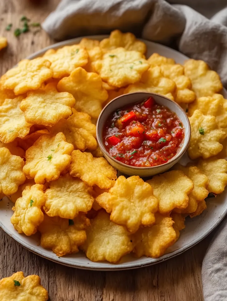 Ein Teller voller Chips mit Dip-Schale.