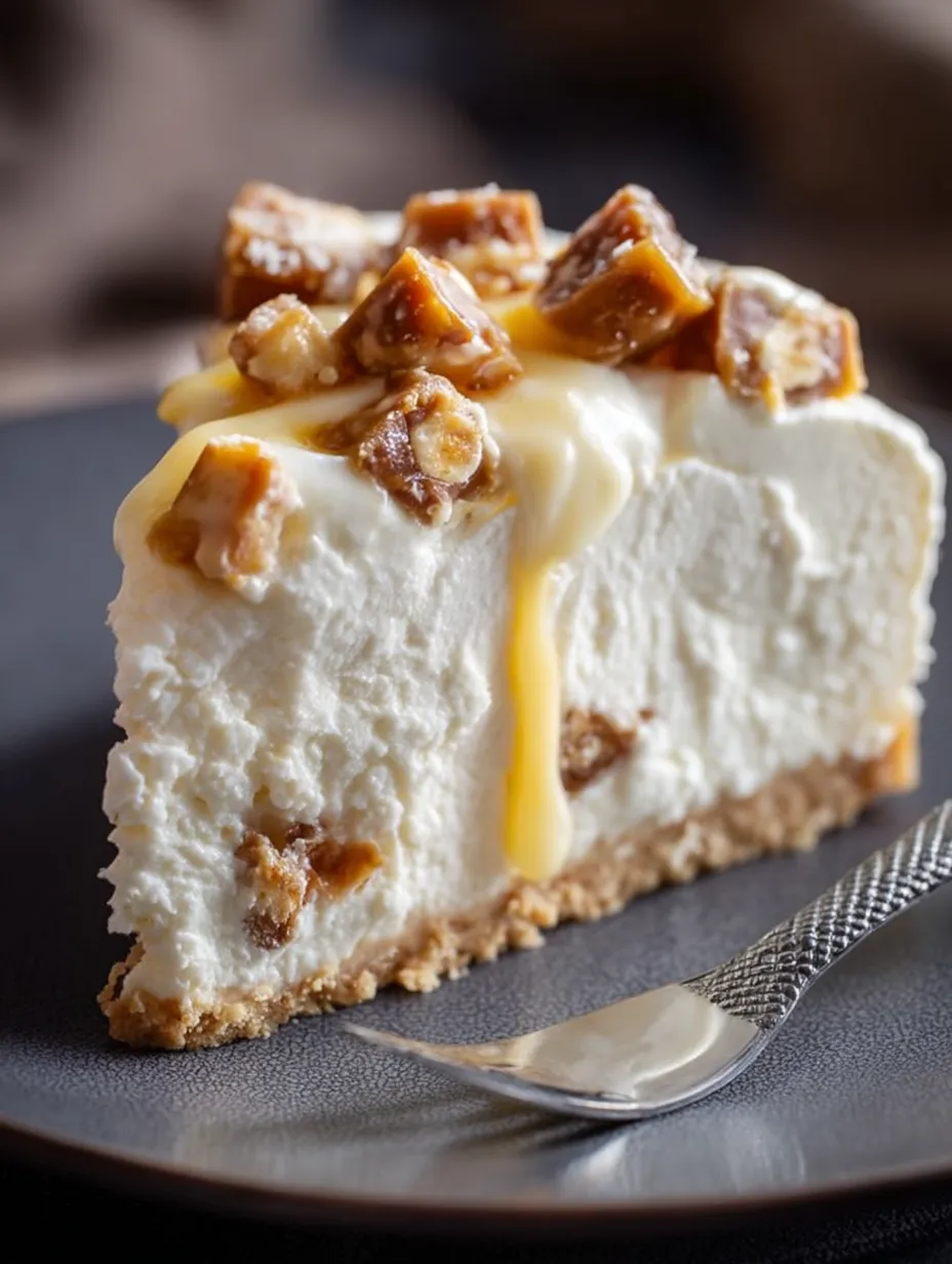 Ein Stück Torte mit viel Karamell obendrauf.