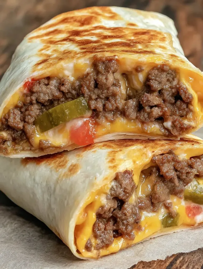Ein Burrito mit gewürztem Fleisch und Paprika.