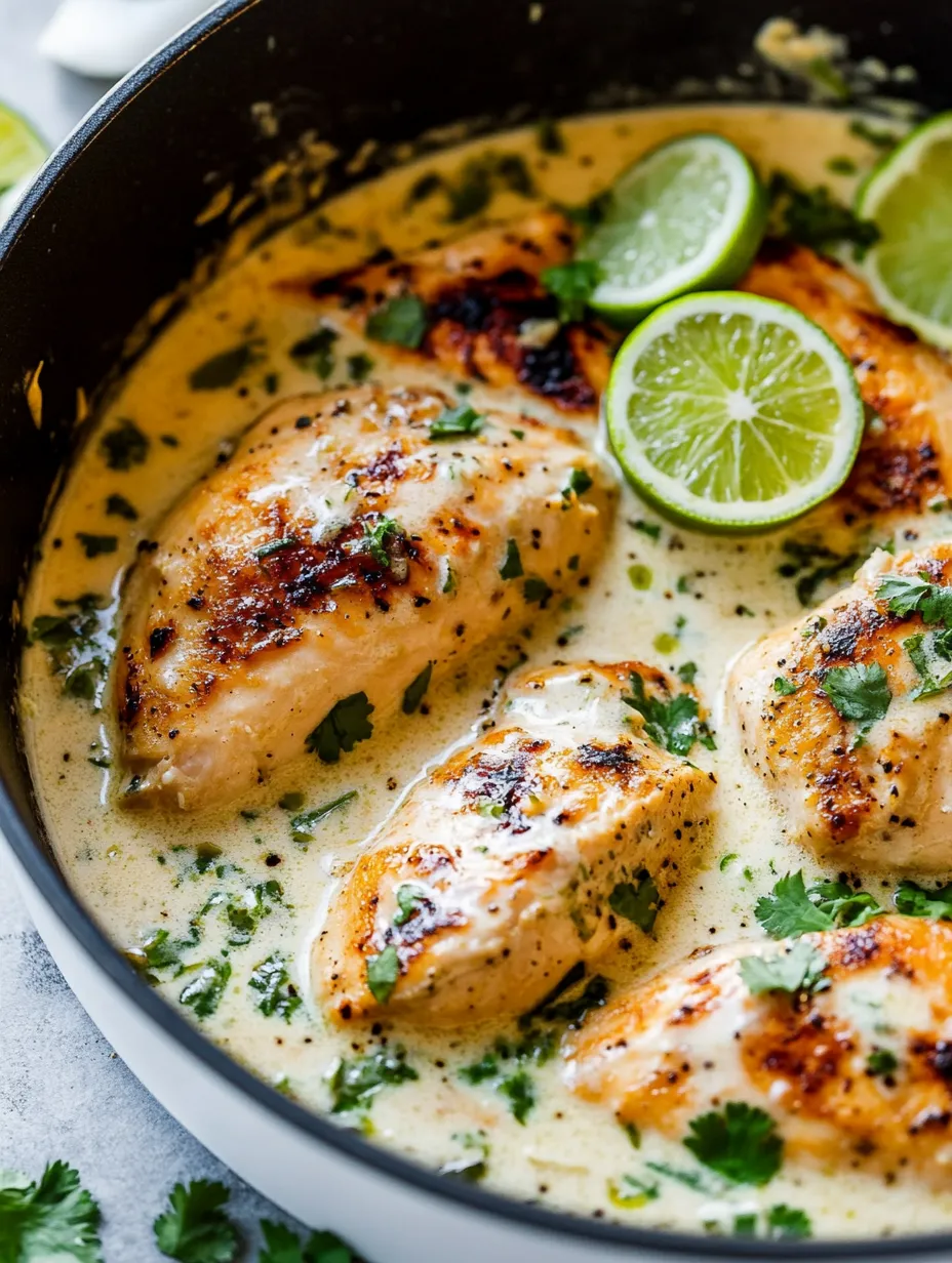 Eine Schale Hähnchen mit Limetten obendrauf.