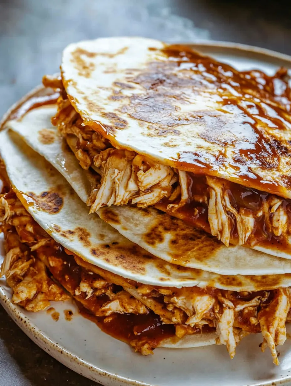 Gestapelte Hähnchen Pita-Sandwiches.