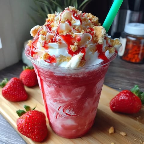 Ein Glas Erdbeermilch mit grünem Strohhalm.