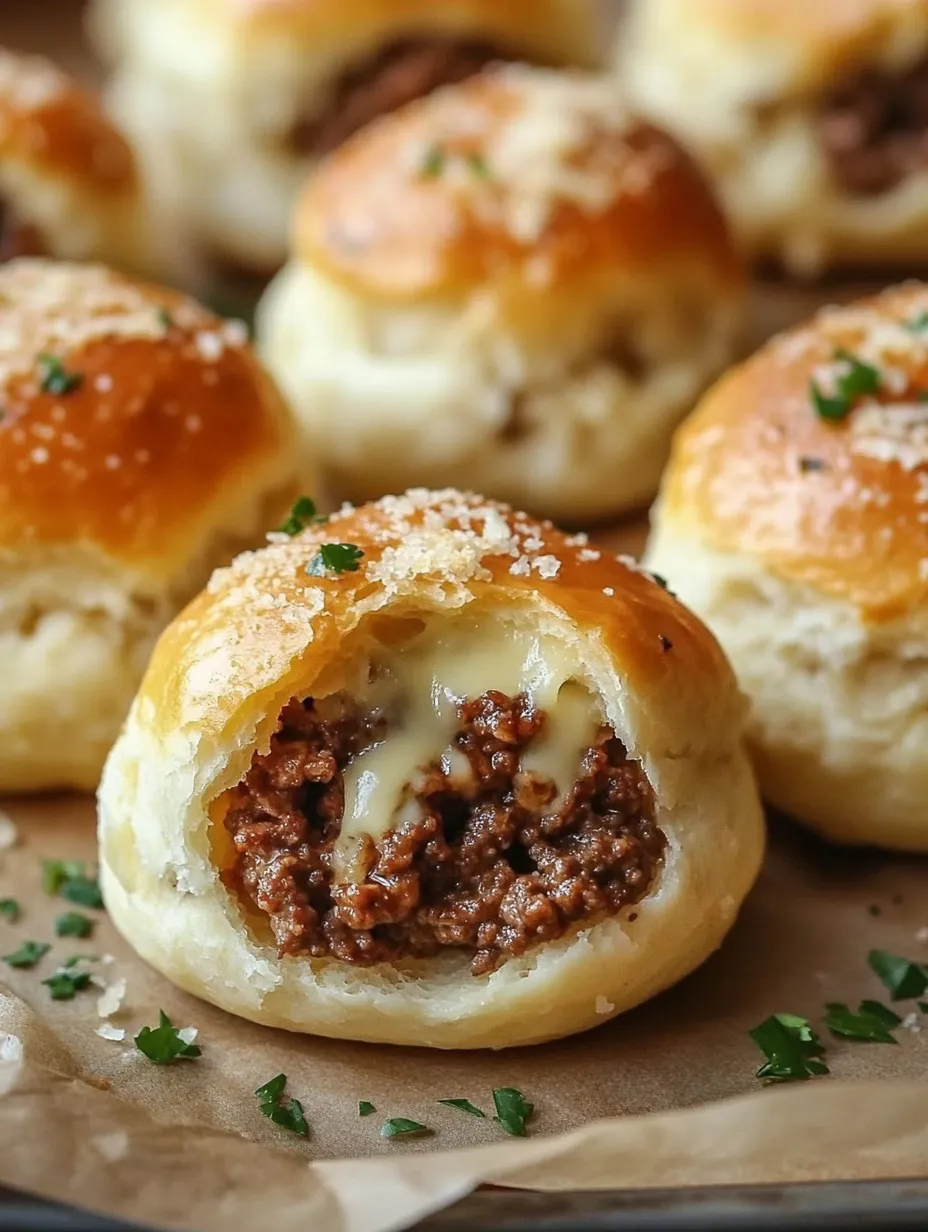 Knoblauch-Parmesan-Cheeseburger-Bomben Rezept