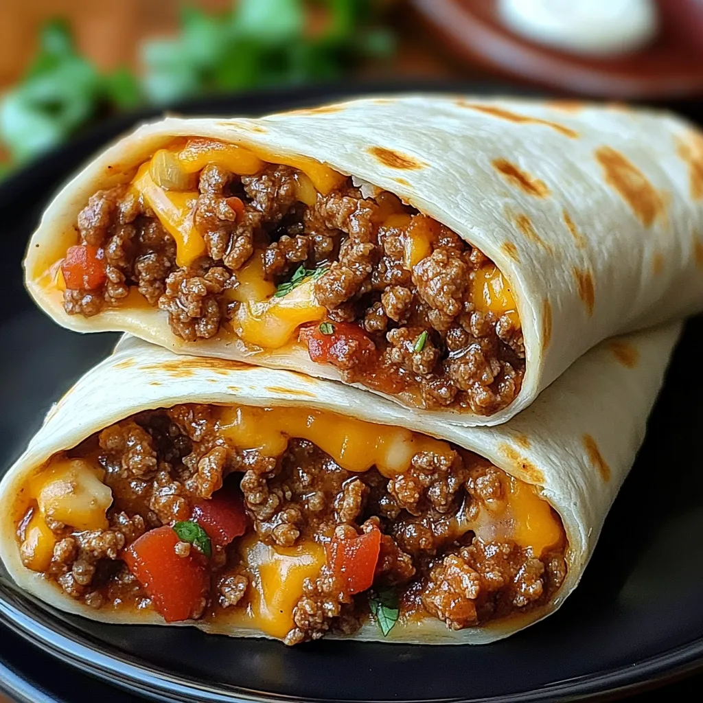 Cheesy Beef Wraps