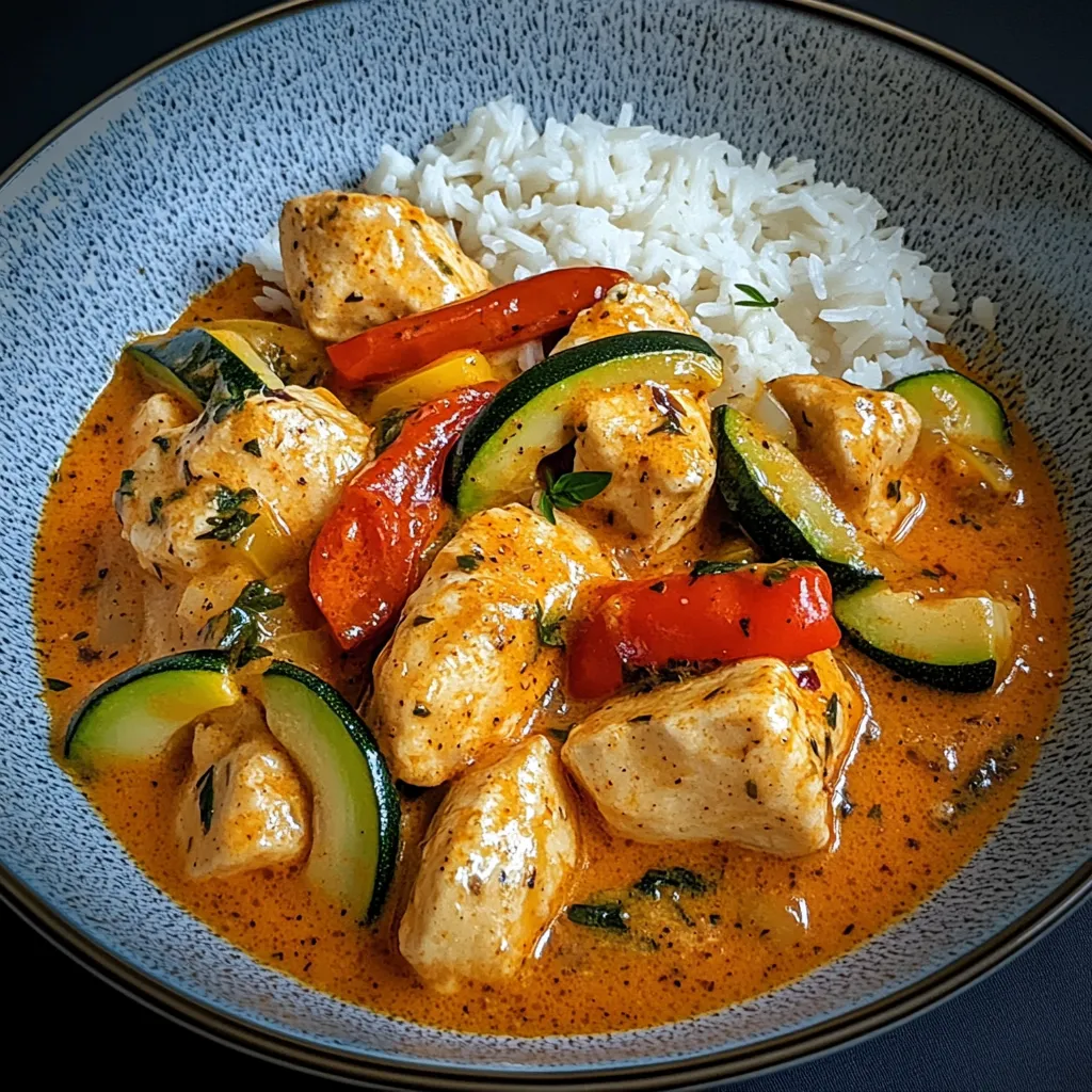 Paprika-Zucchini-Hähnchencreme