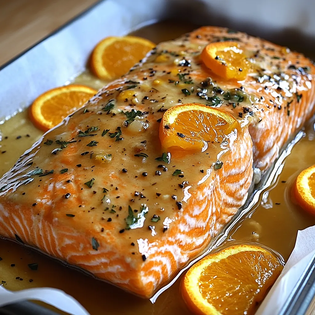 Gebackener Orangenlachs mit Honig-Senf-Glasur