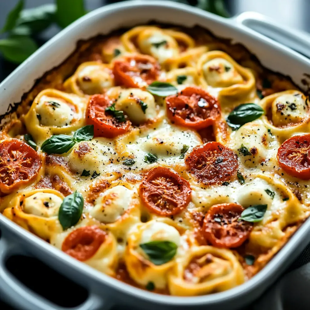 Tortellini-Auflauf mit Tomaten und Mozzarella