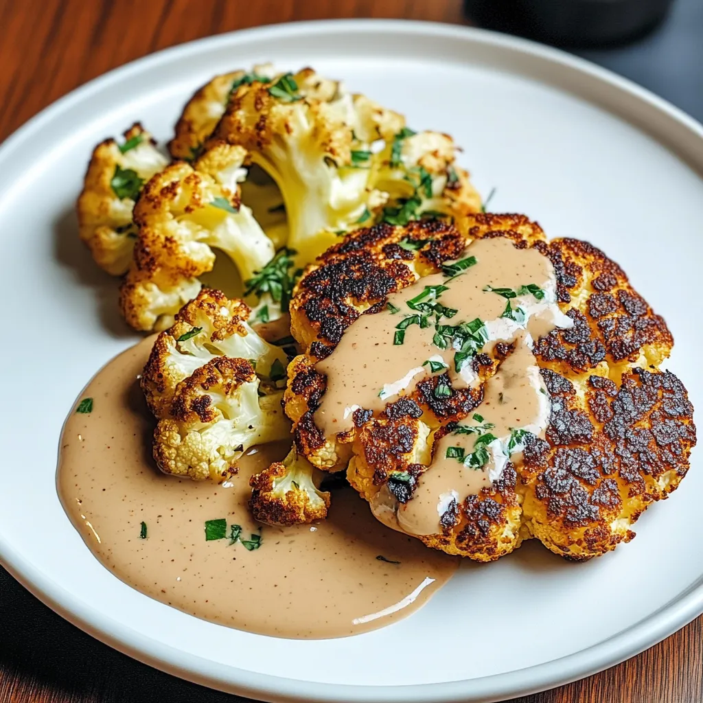 Blumenkohlsteak mit Pfefferrahmsauce