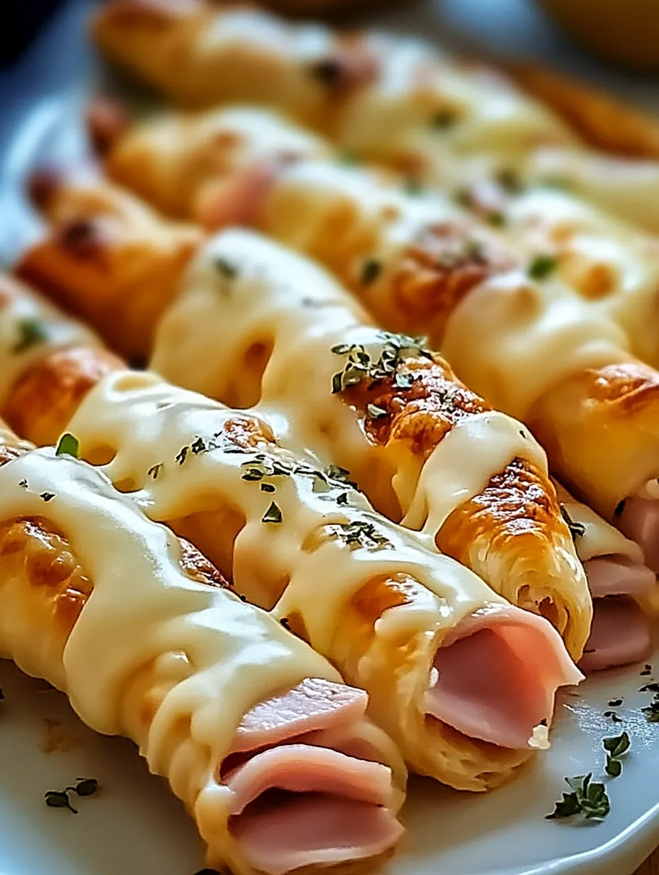 Einfache knusprige Schinken-Käse-Sticks aus Blätterteig Einfaches Party-Fingerfood