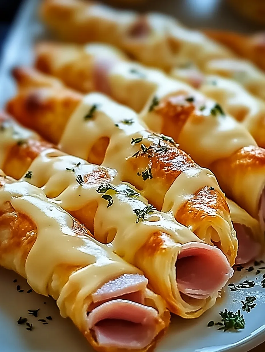 Knusprige Schinken-Käse-Sticks aus Blätterteig Einfaches Party-Fingerfood Rezept