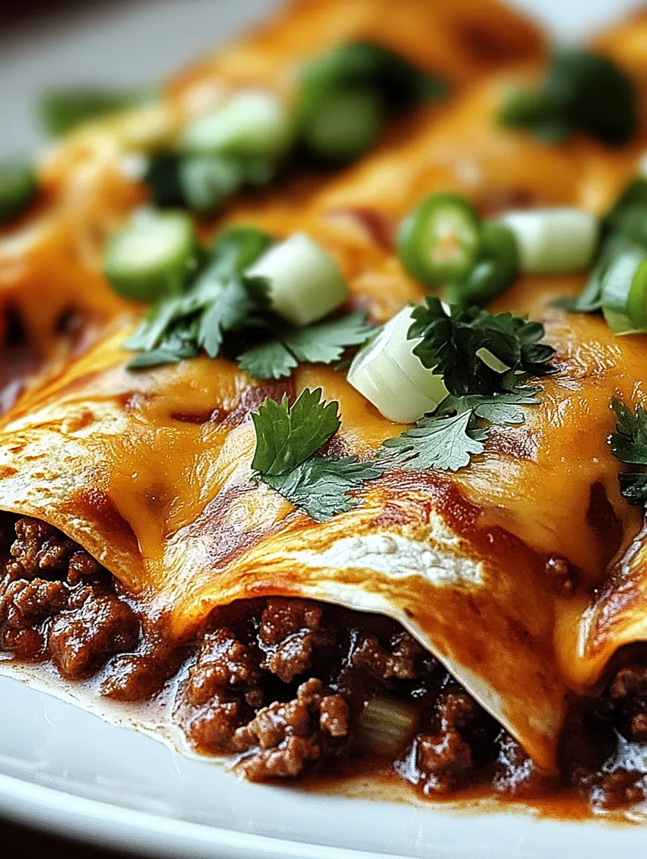 Mit Hackfleisch gefüllte und gebackene Enchiladas Rezept