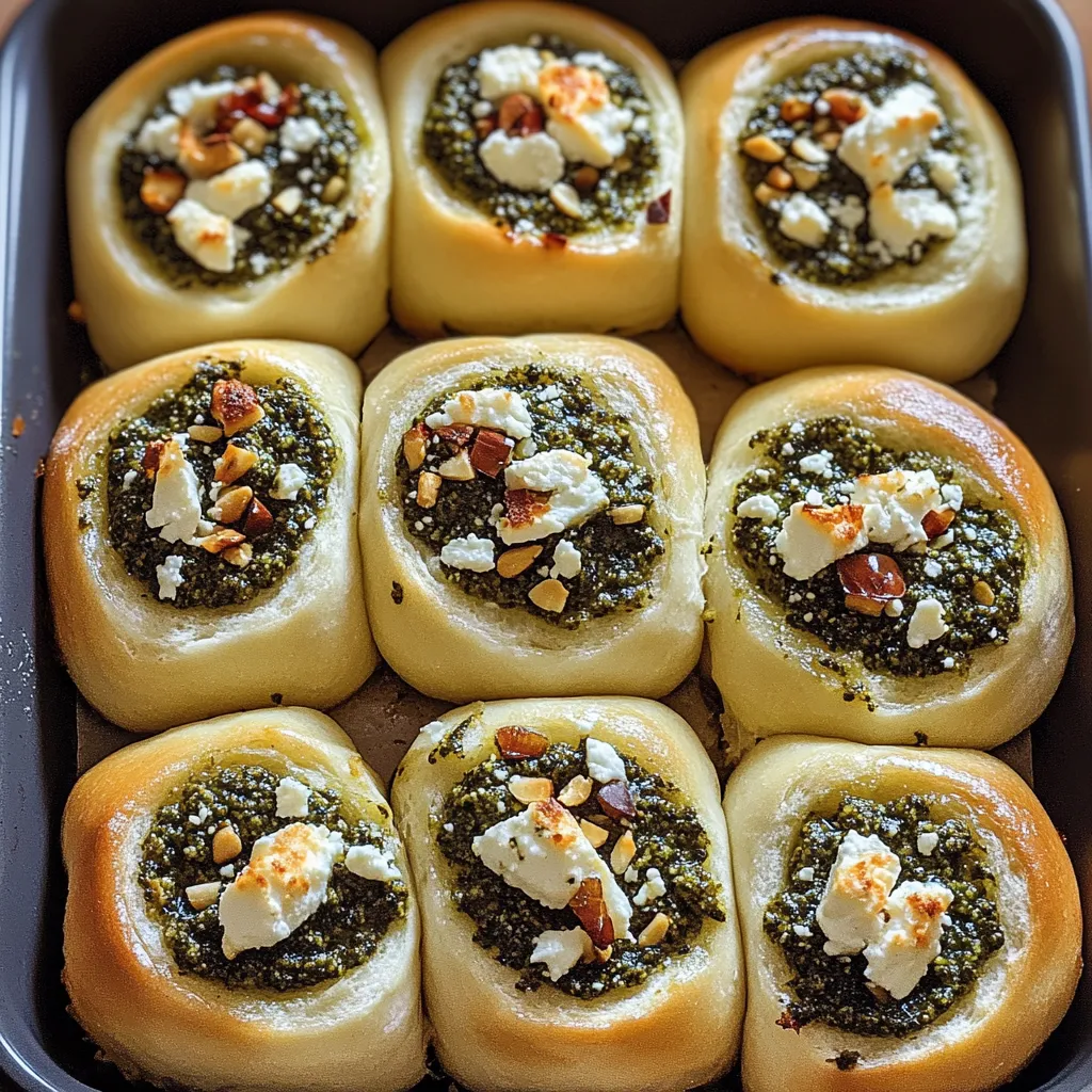 Brötchen mit Pesto und Feta