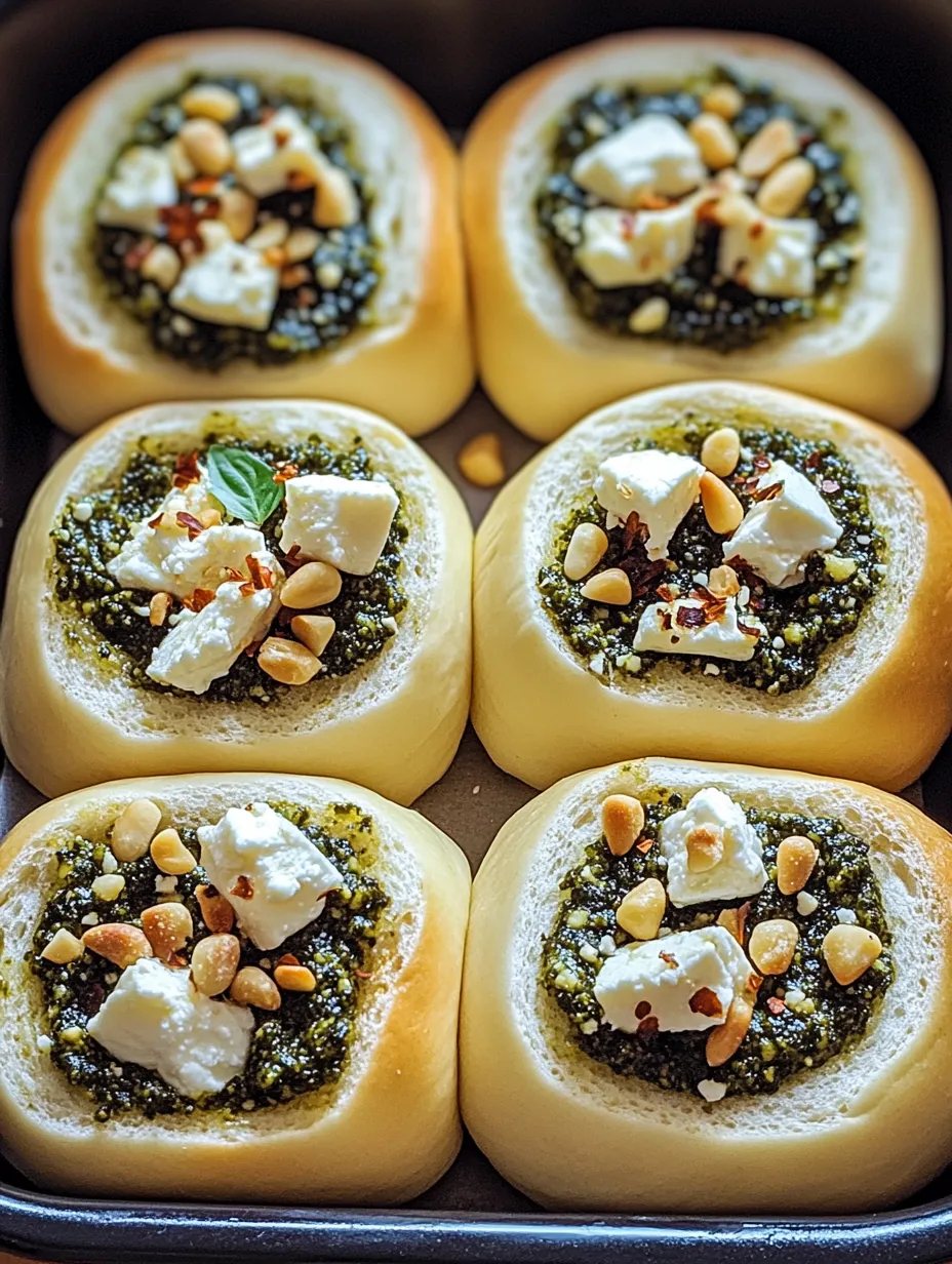 Brötchen mit Pesto und Feta Rezept