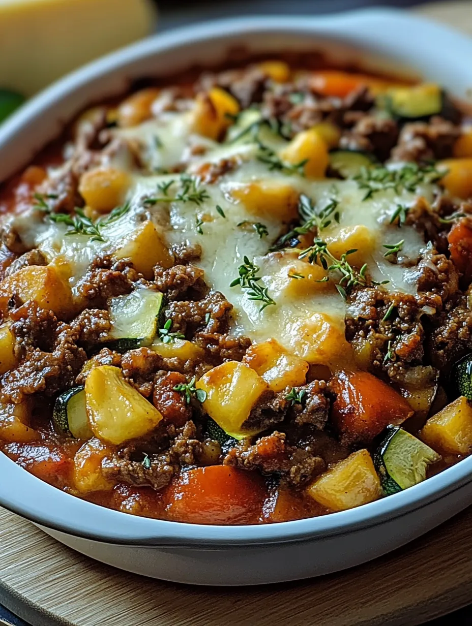 Bunter Gemüse-Hackfleisch-Auflauf Rezept