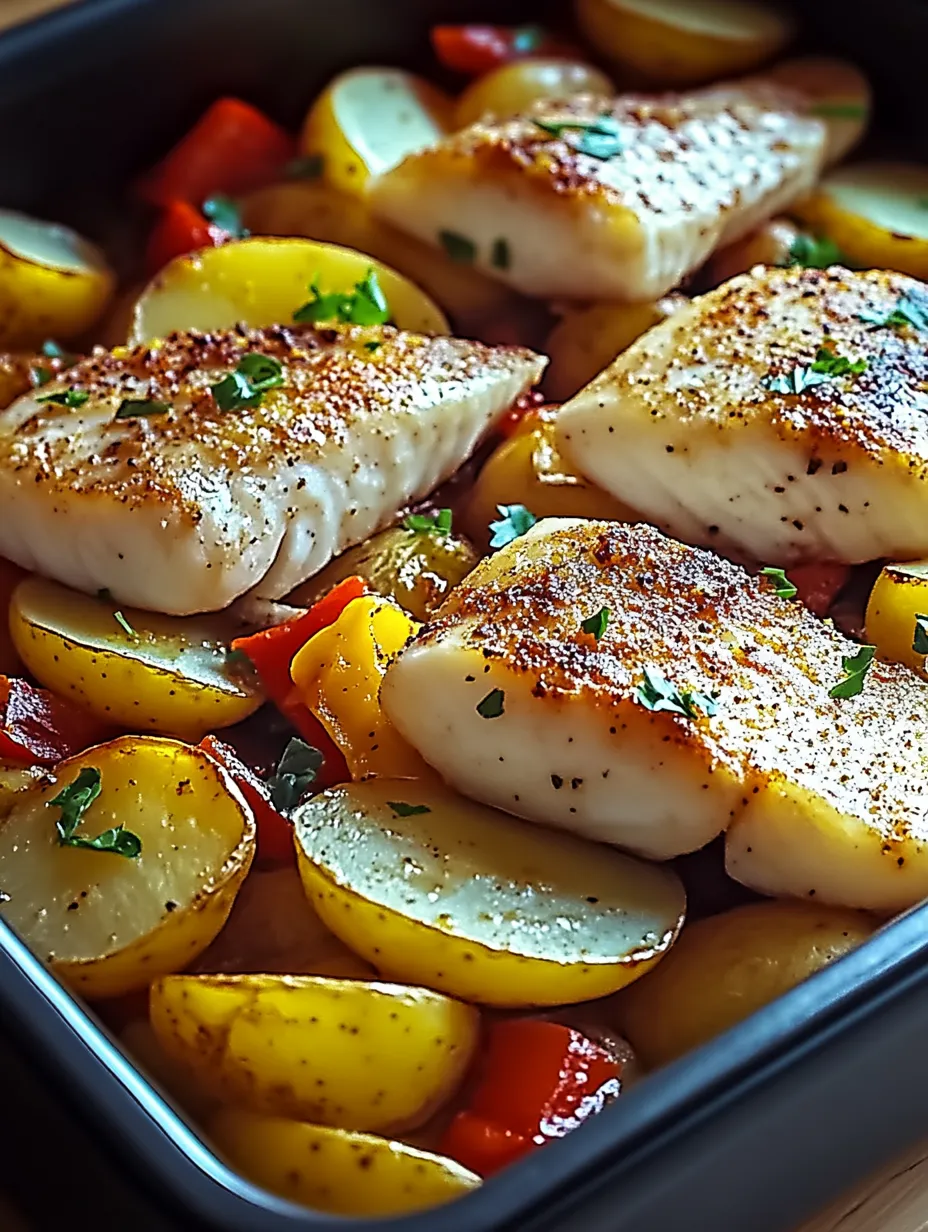 Einfacher portugiesischer gebackener Fisch mit Kartoffeln