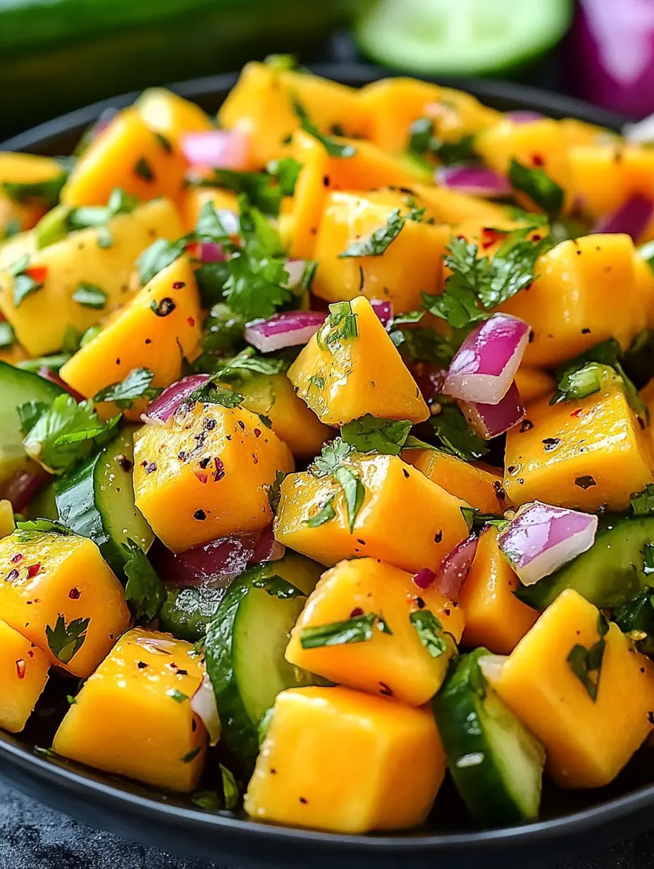 Frischer Mango-Gurken-Salat