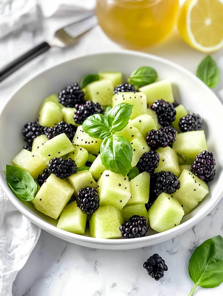 Einfacher Brombeer-Honigmelonen-Salat