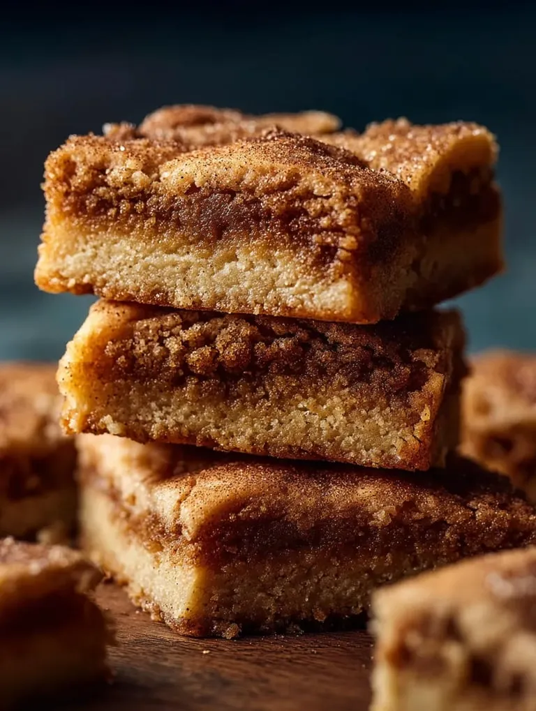 Ein Stapel Kuchenriegel mit brauner Zuckerkruste.