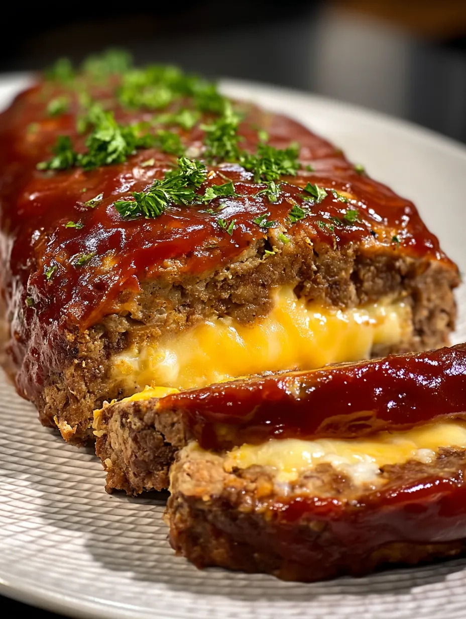 Ein Stück Fleisch mit Käse darauf.