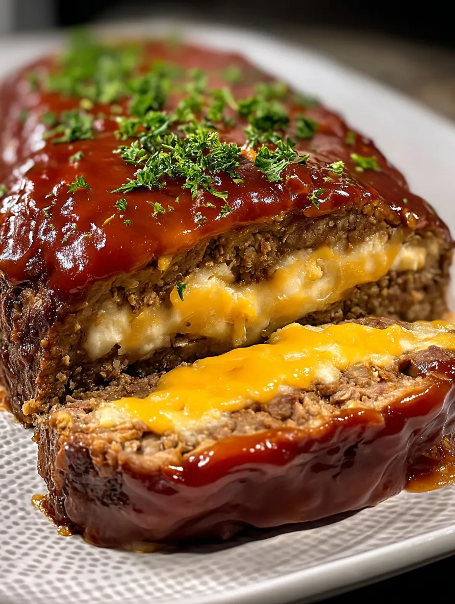 Ein Stück Fleisch mit Käse und Kräutern darauf.