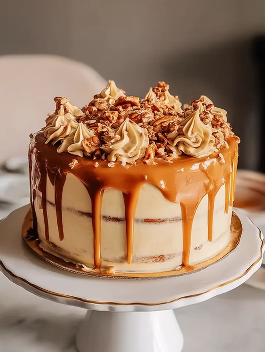 Ein Kuchen mit Karamellglasur.