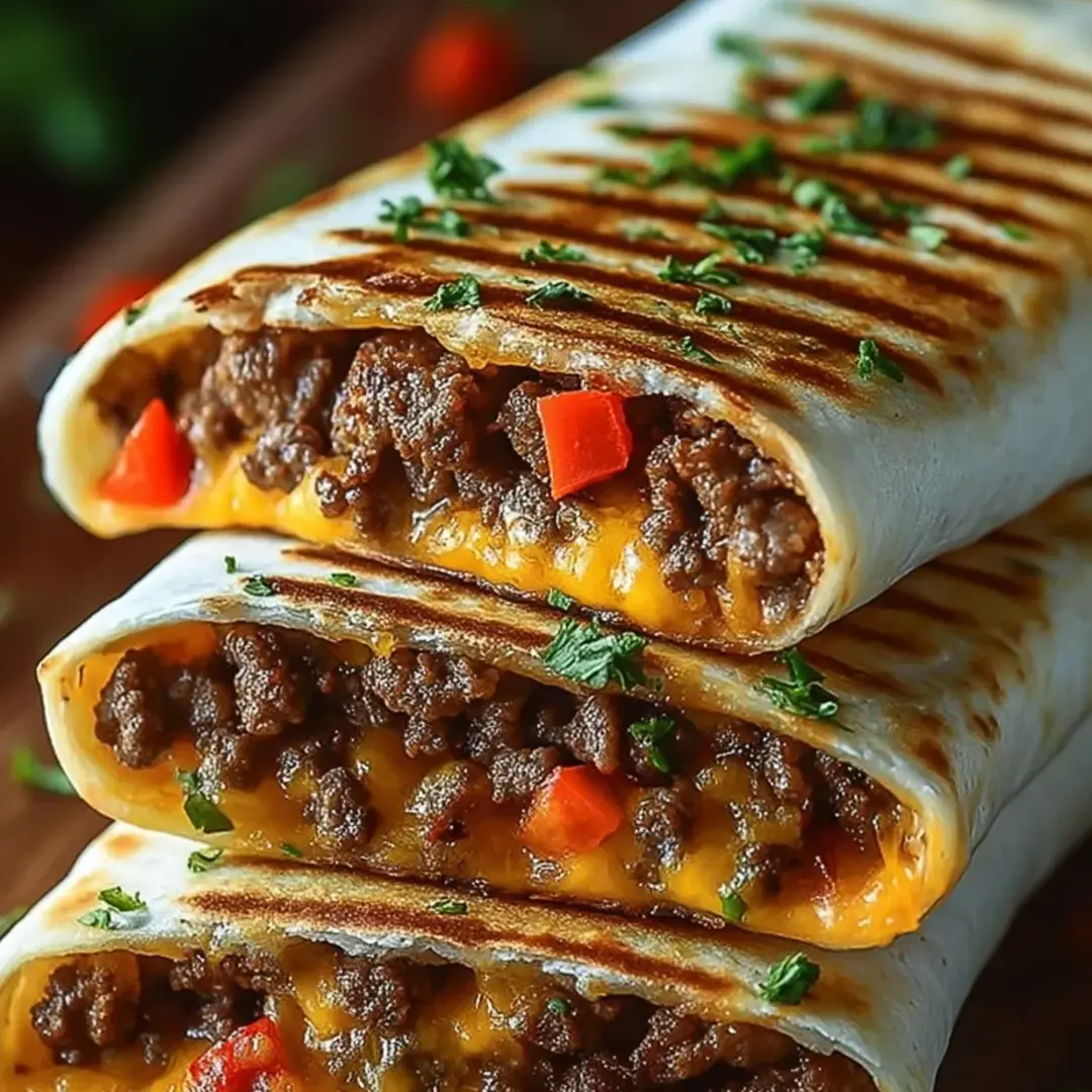 Ein Wrap mit Fleisch und Käse.