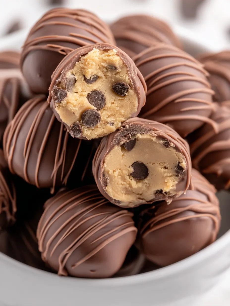 Schokoladenpralinen mit Erdnussbutterfüllung.