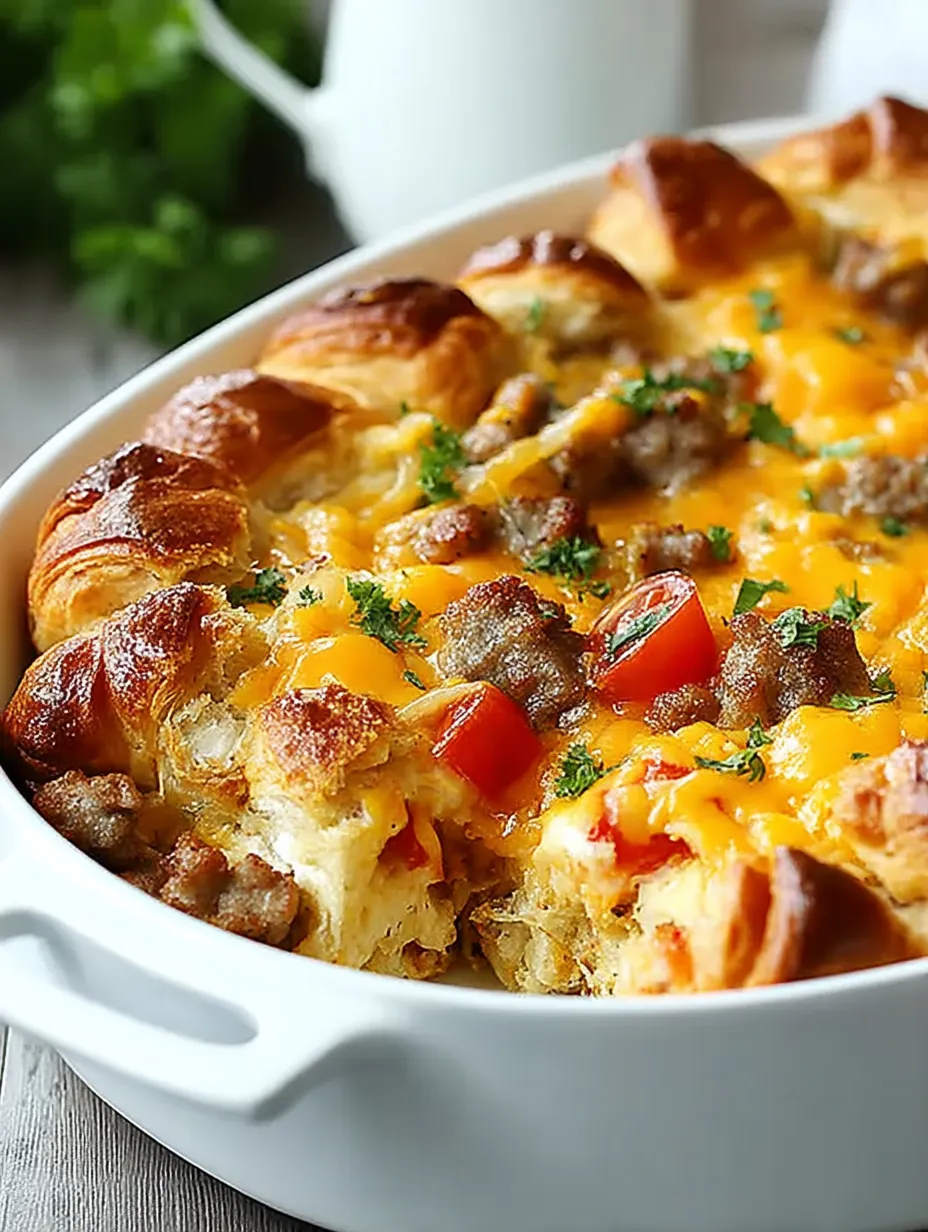 Ein gebackener Auflauf mit Fleisch und Käse.