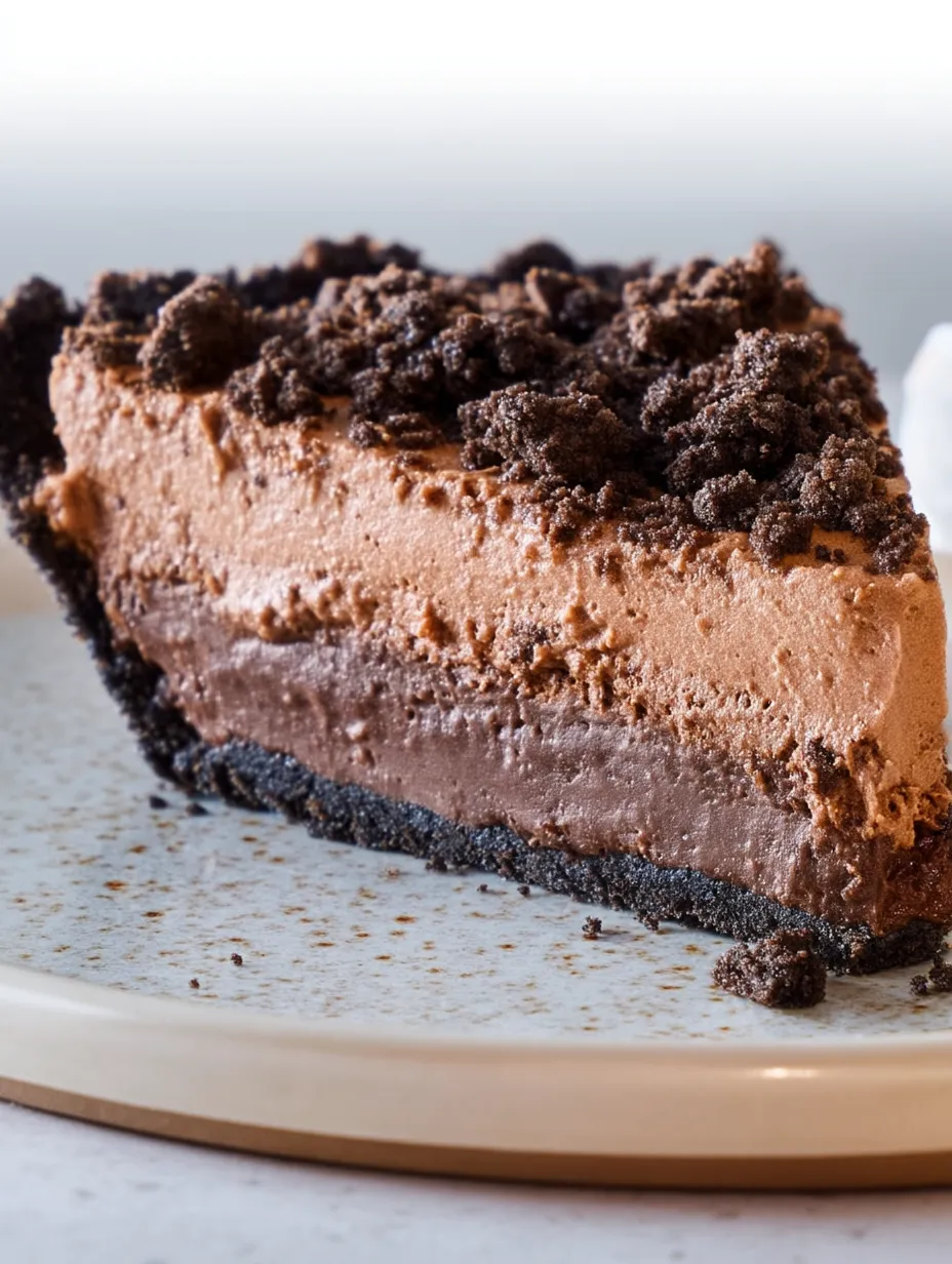 Ein Stück Schokoladenkuchen mit Schokoladenstückchen.