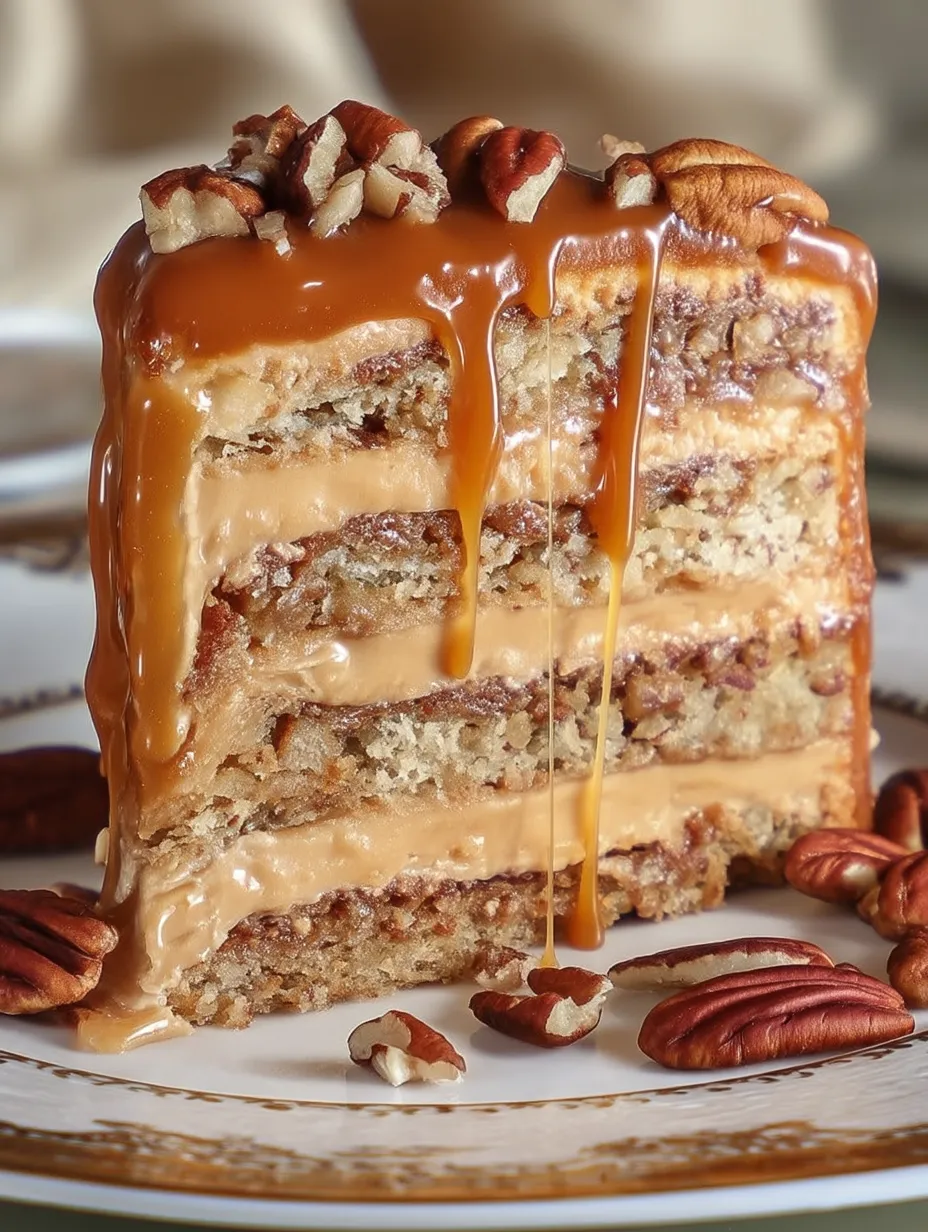 Ein Stück Kuchen mit Erdnussbutter und Nüssen.