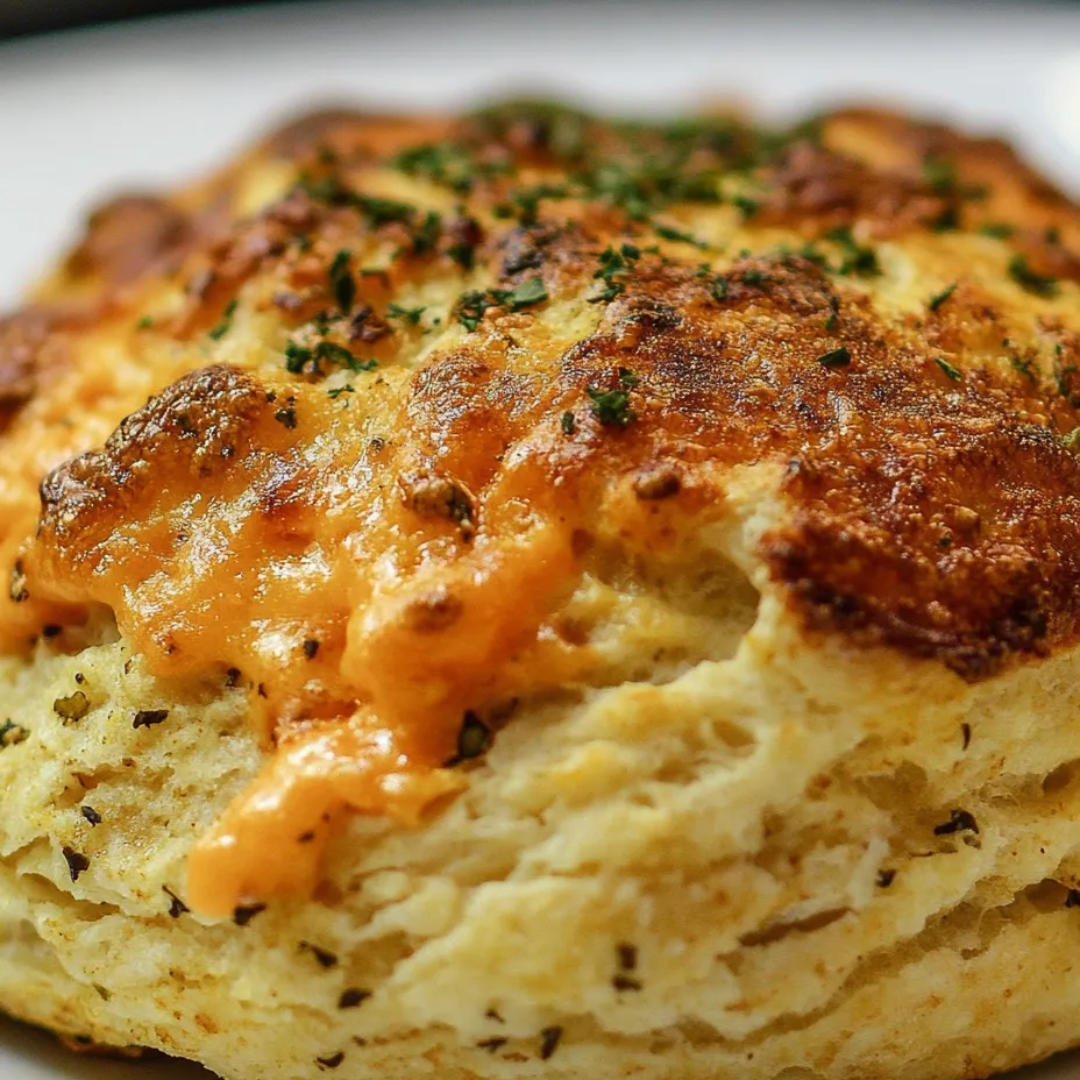 Nahaufnahme eines Kekses mit Käse.