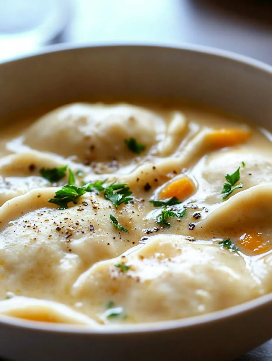 Eine Schüssel Suppe mit einem Löffel darin.
