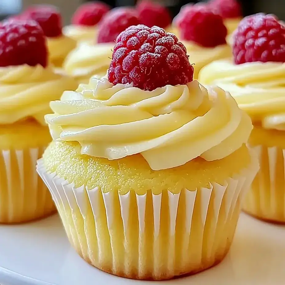 Ein Muffin mit einer Himbeere obendrauf.