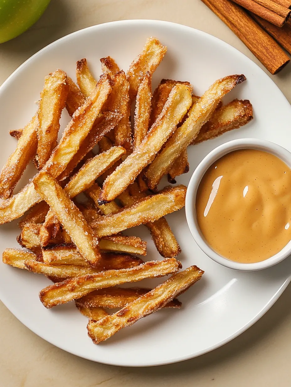 Ein Teller mit Pommes und einer Dipsauce.