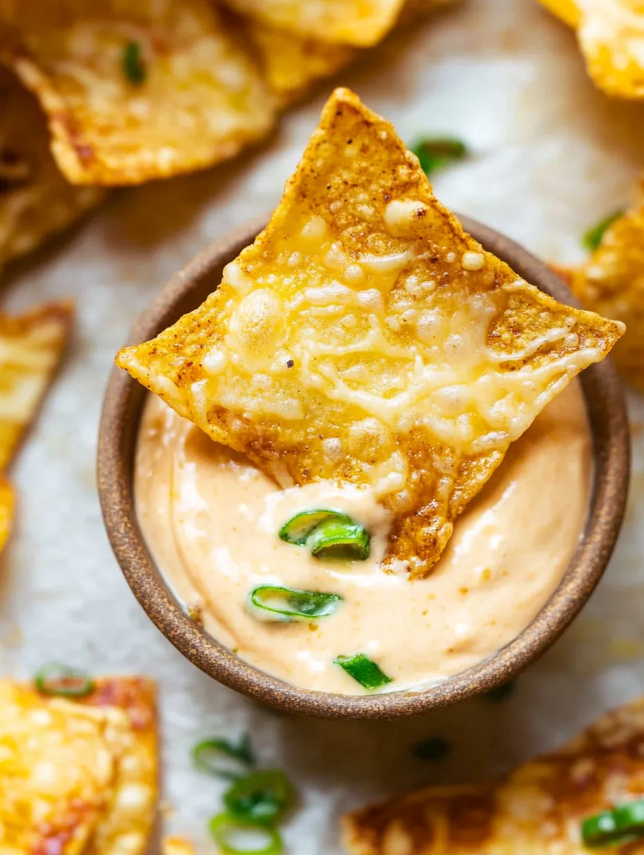 Eine Schüssel Dip mit einem Lebensmittelstück darin.