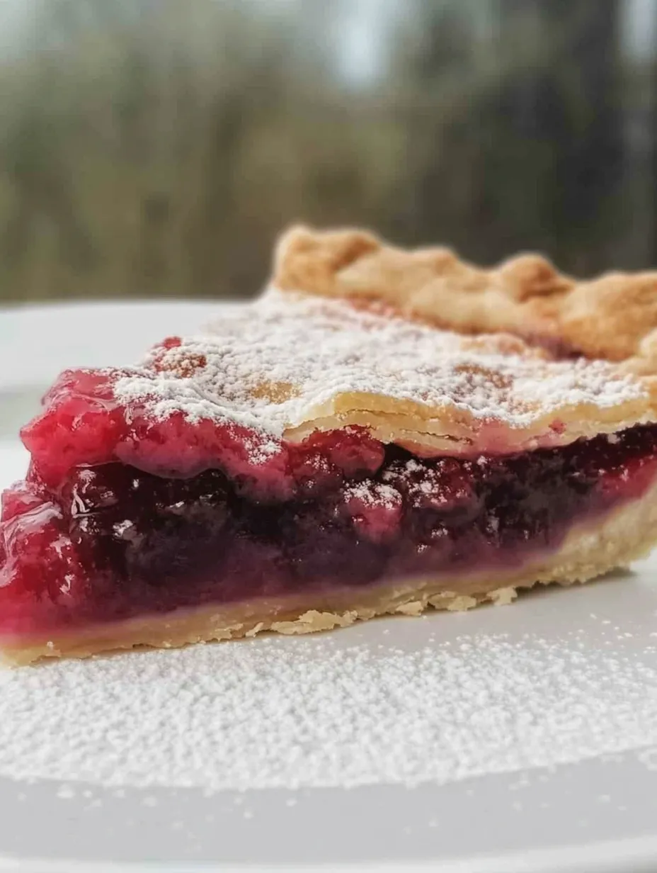 Ein Stück Torte mit Beeren darauf.