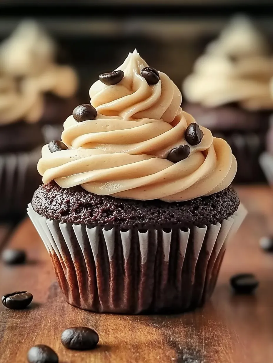 Ein Muffin mit Schokoladenfrosting und Schokoladenstreuseln obendrauf.