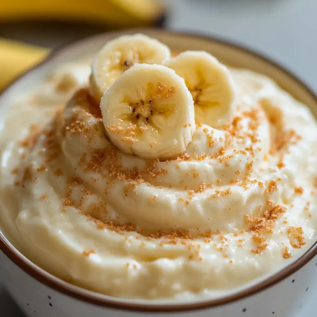 Eine Schüssel Bananencreme.
