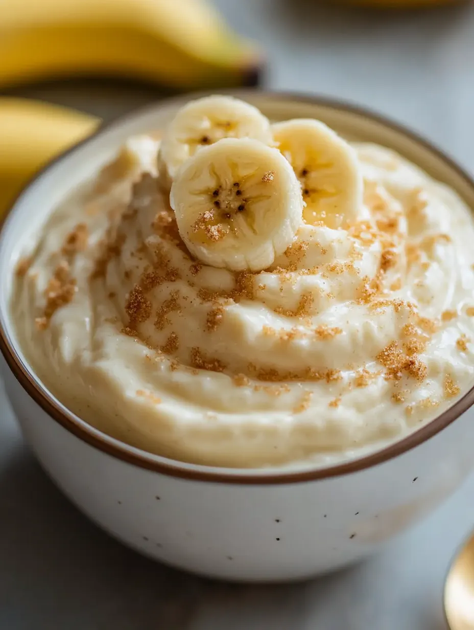 Ein Becher Bananencreme.