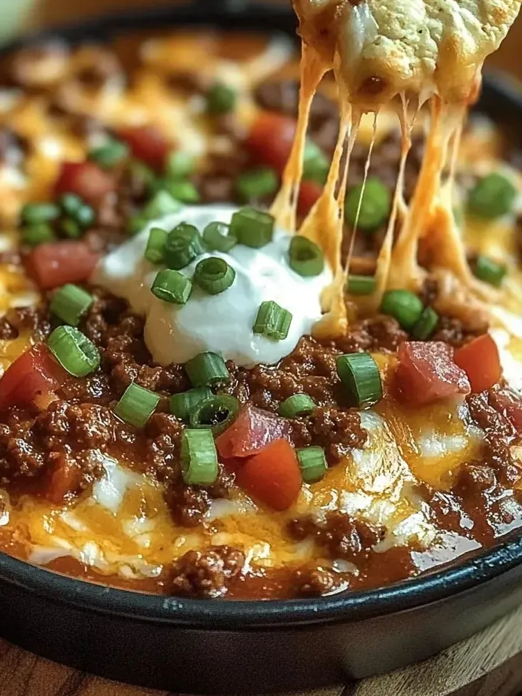 Schüssel mit Chili, viel Käse und Tomaten obendrauf.