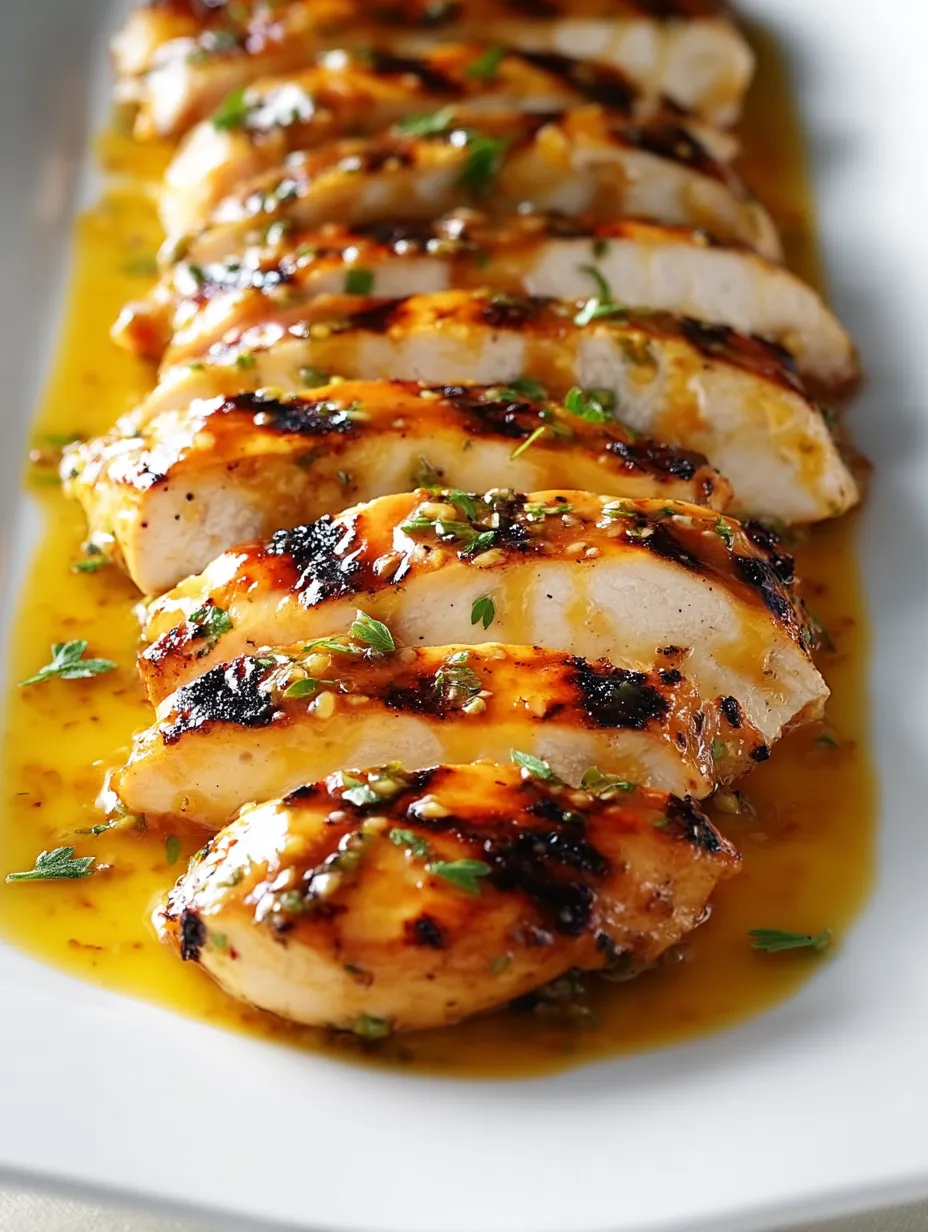 Hähnchen mit Sauce auf weißem Teller.